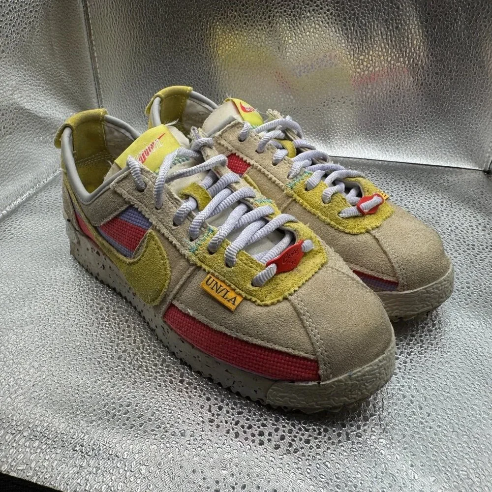 Size 3.5 Nike Union Cortez Lemon Frost Multicolor Mens Low‎ Top Shoes DR1413-100
